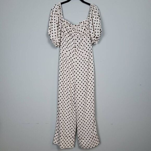 Glamorous Womens Size 4 Jumpsuit Pink Floral Print Short Puff Sleeves Flowy - Picture 1 of 8